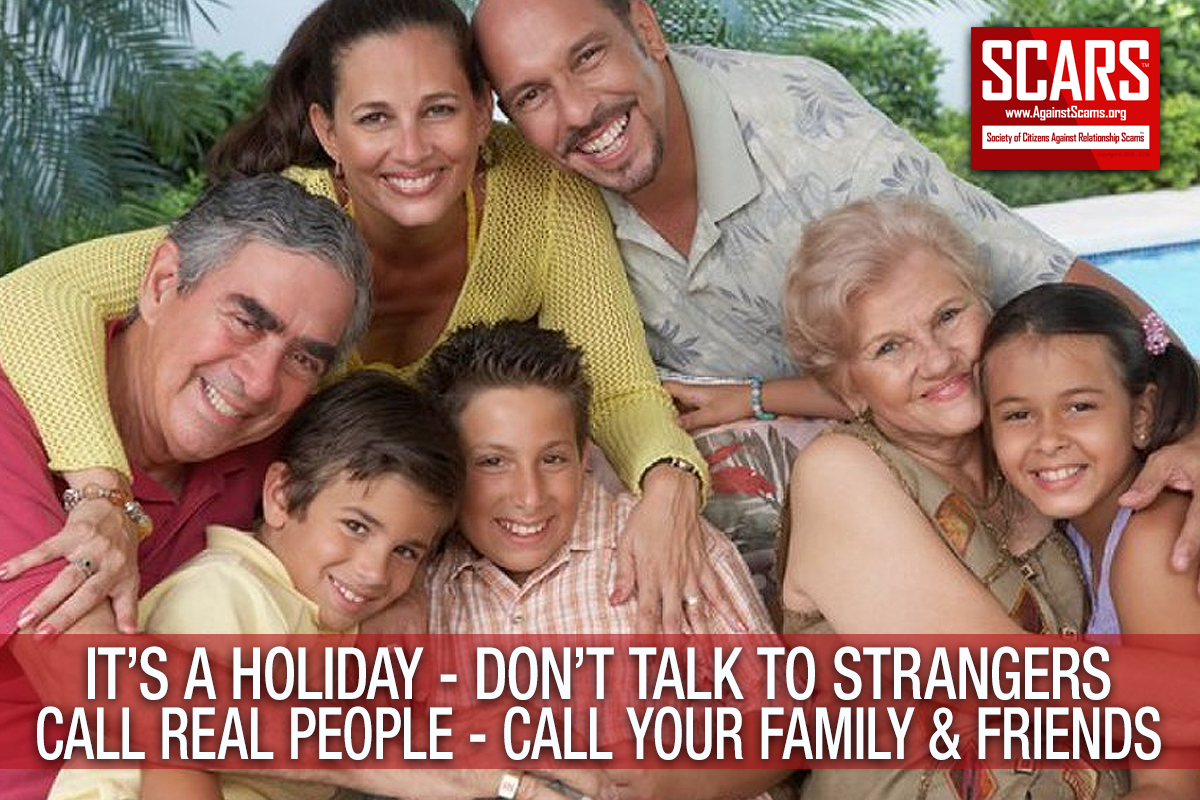 This holiday season don't be alone! Call your family and friends!
