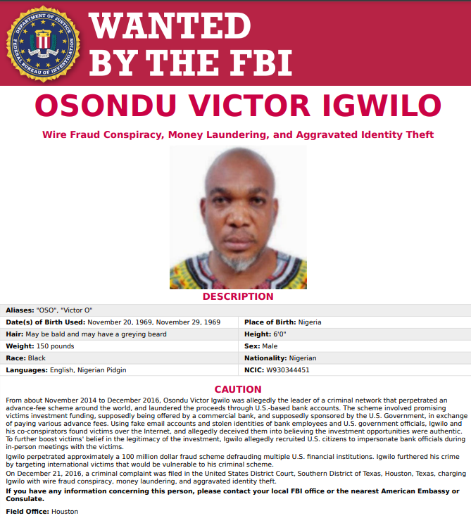 Meet Osondu Victor IGWILO, a Nigerian Scammer