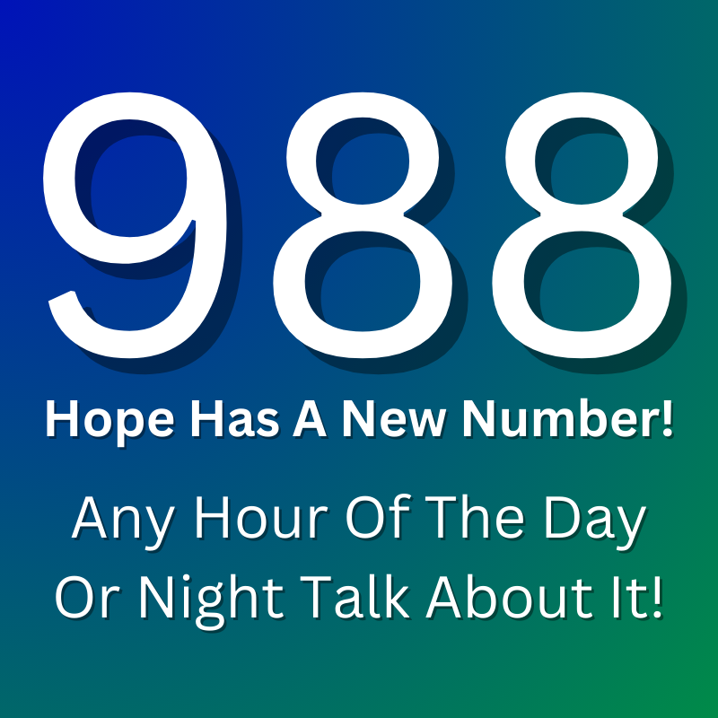 988 - Hope has a new number for those in extreme distress