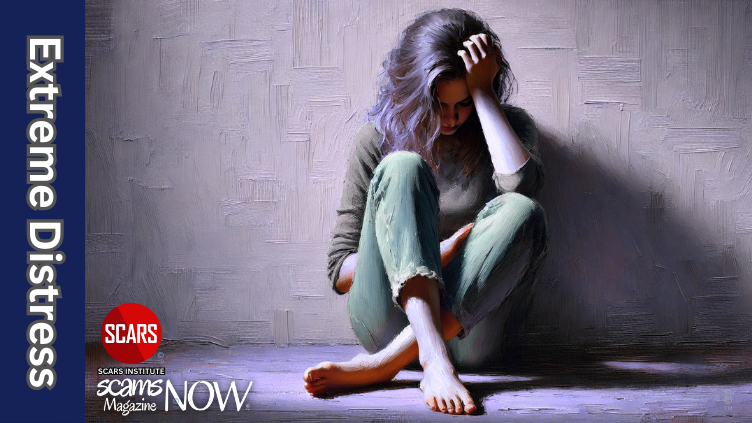 A Scam Victim in Extreme Distress - Stopping the Pain - 2024 UPDATED 2025 - on SCARS Institute ScamsNOW.com - The Magazine of Scams, Scam Victims, and Scam Psychology