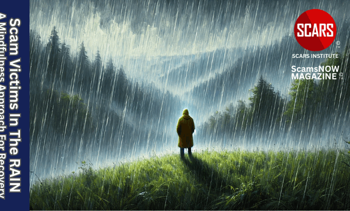 Scam Victims In The RAIN - A Mindfulness Approach For Recovery - 2024 UPDATED 2025 - on SCARS Institute ScamsNOW.com - The Magazine of Scam