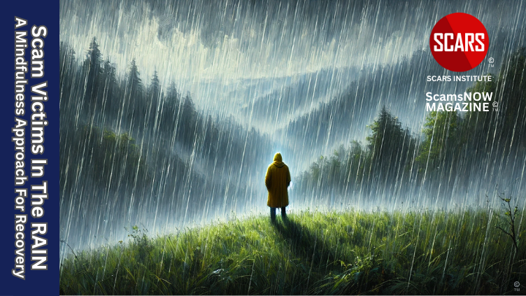 Scam Victims In The RAIN - A Mindfulness Approach For Recovery - 2024 UPDATED 2025 - on SCARS Institute ScamsNOW.com - The Magazine of Scam