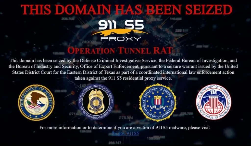 911 S5 Botnet Dismantled - Another Major Botnet Taken Down By Law Enforcement - 2024 - on SCARS ScamsNOW.com