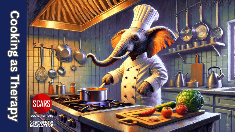 Cooking As Therapy For Scam Victims - 2024 - Updated 2025 - on SCARS Institute ScamsNOW.com - The Magazine of Scams, Scam Victims, and Scam Psychology