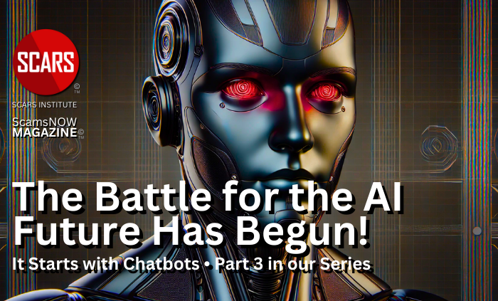 The Battle for the AI Future Has Begun! It Starts with Chatbots - Part 3 - 2024 - on SCARS Institute ScamsNOW.com - The Magazine of Scams Fraud and Cybercrime