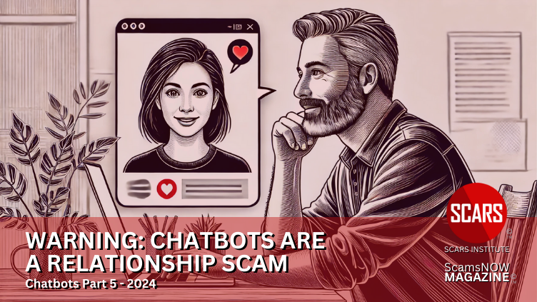 Chatbots ARE a Relationship Scam - Chatbot Part 5 - 2024 - on SCARS Institute ScamsNOW.com - The Magazine of Scams Fraud and Cybercrime