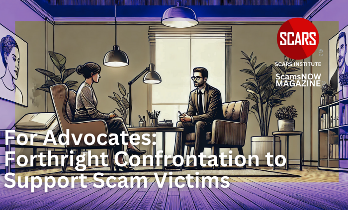 For Advocates: Using Forthright Confrontation to Support Scam Victims - 2024 - on SCARS Institute ScamsNOW.com - The Magazine of Scams Fraud and Cybercrime