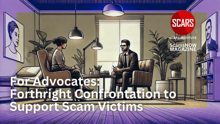 For Advocates: Using Forthright Confrontation to Support Scam Victims - 2024 - on SCARS Institute ScamsNOW.com - The Magazine of Scams Fraud and Cybercrime