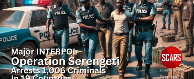 BREAKING NEWS: Major INTERPOL Operation Serengeti Arrests 1,006 Criminals In 19 Countries - 2024 - on SCARS Institute ScamsNOW.com - The Magazine of Scams