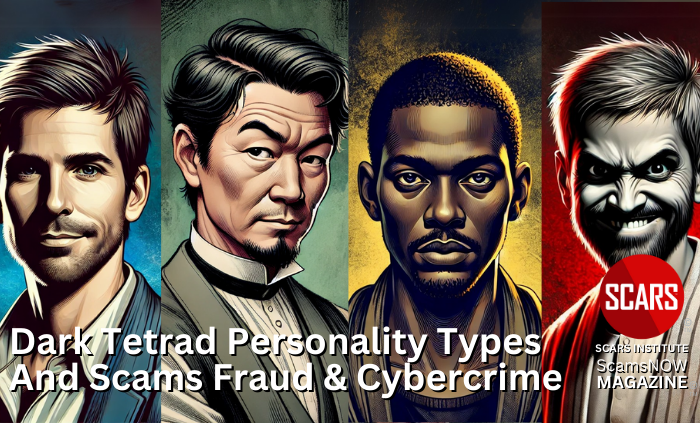 Dark Tetrad Personality Types (Narcissism, Machiavellianism, Psychopathy, and Sadism) and Scams, Fraud, and Cybercrime - 2024 - on SCARS Institute ScamsNOW.com - The Magazine of Scams