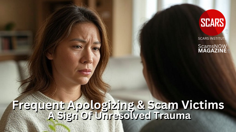 Frequent Apologizing and Scam Victims - A Sign of Unresolved Trauma - 2024 - on SCARS Institute ScamsNOW.com - The Magazine of Scams