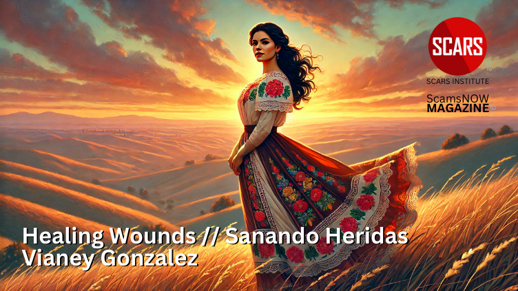 Healing Wounds // Sanando Heridas: A Story of Scam Victim Survival // Una Historia de Supervivencia de Una Víctima de Estafa - by/de Vianey Gonzalez - 2025 - on SCARS Institute ScamsNOW.com - The Magazine of Scams