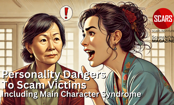 Other Victims & Advocates Personality Dangers to Scam Victims - Including Main Character Syndrome - 2025 - on SCARS Institute ScamsNOW.com - The Magazine of Scams