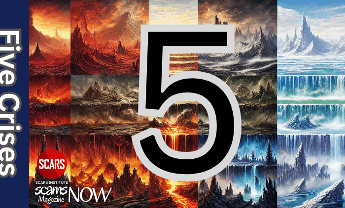 ScamsNOW.com! The Magazine for Scam Victims/Survivors from SCARS Institute - 2024/2025 49 The Five Crises Of Scam Victim Recovery - 2025 - on SCARS Institute ScamsNOW.com - The Magazine of Scams, Scam Victims, and Scam Psychology