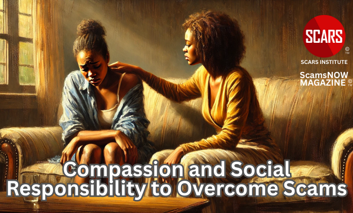 From Pain to Empowerment: Using Compassion and Social Responsibility to Overcome Scams - 2025 - on SCARS Institute ScamsNOW.com - The Magazine of Scams