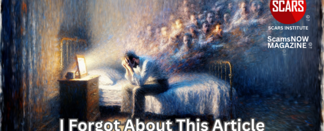 Don't Forget to Read this - I almost Forgot to Write it - 2025 - on SCARS Institute ScamsNOW.com - The Magazine of Scam
