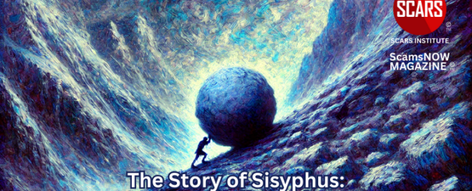 The Story of Sisyphus: Are You Really Broken? The Scam That Shattered Your Illusions, Not You - For Scam Victims - 2025 - on SCARS Institute ScamsNOW.com - The Magazine of Scam