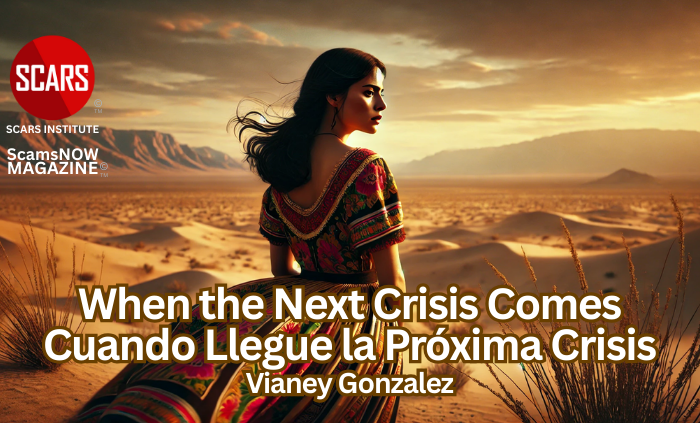 When the Next Crisis Comes - a Commentary by Vianey Gonzalez // Cuando Llegue la Próxima Crisis - un Comentario de Vianey Gonzalez- 2025 - on SCARS Institute ScamsNOW.com - The Magazine of Scams