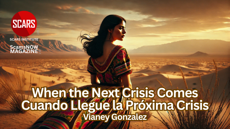 When the Next Crisis Comes - a Commentary by Vianey Gonzalez // Cuando Llegue la Próxima Crisis - un Comentario de Vianey Gonzalez- 2025 - on SCARS Institute ScamsNOW.com - The Magazine of Scams