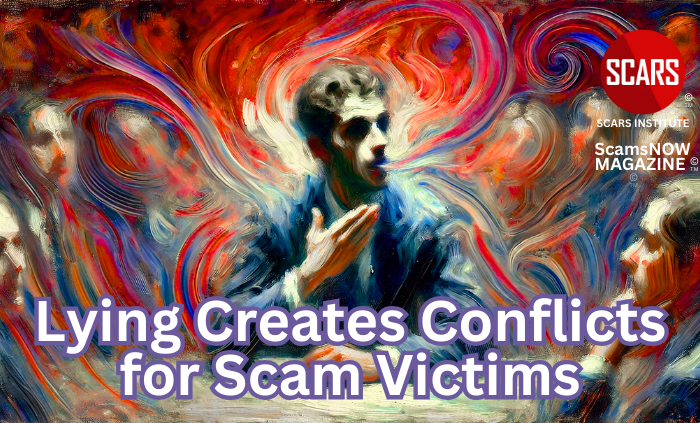 In Lying Lies Psychological Conflict for Those Who Have Been the Victim of Betrayal - 2025 - on SCARS Institute ScamsNOW.com - The Magazine of Scam