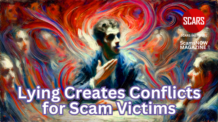 In Lying Lies Psychological Conflict for Those Who Have Been the Victim of Betrayal - 2025 - on SCARS Institute ScamsNOW.com - The Magazine of Scam