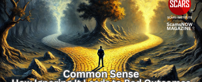 Common Sense and How Ignoring It Leads to Bad Outcomes - For Scam Victims - 2025 - on SCARS Institute ScamsNOW.com - The Magazine of Scam