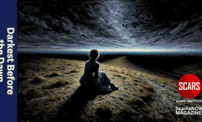 Darkest Before the Dawn - What this means to Psychological Trauma Sufferers - 2025 - on SCARS Institute ScamsNOW.com - The Magazine of Scam