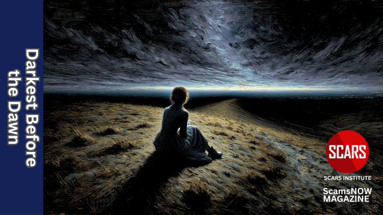 Darkest Before the Dawn - What this means to Psychological Trauma Sufferers - 2025 - on SCARS Institute ScamsNOW.com - The Magazine of Scam