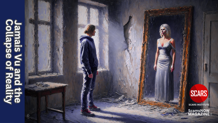 Jamais Vu and the Collapse of Reality: When You Realize It Was All a Scam - 2025 - on SCARS Institute ScamsNOW.com - The Magazine of Scams, Scam Victims, and Scam Psychology