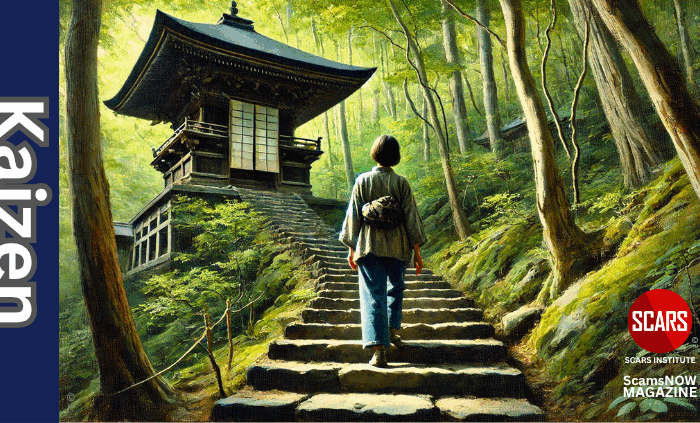 Kaizen - Japanese Philosophy of 'Good Change' for Scam Victim Recovery - 2025 - on SCARS Institute ScamsNOW.com - The Magazine of Scams, Scam Victims, and Scam Psychology