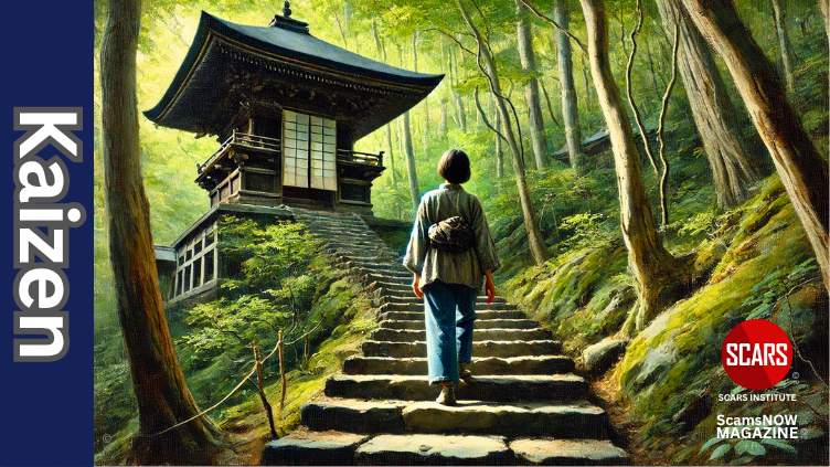 Kaizen - Japanese Philosophy of 'Good Change' for Scam Victim Recovery - 2025 - on SCARS Institute ScamsNOW.com - The Magazine of Scams, Scam Victims, and Scam Psychology