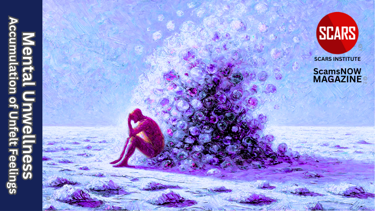 Mental Unwellness is Born Out of an Accumulation of Unfelt Feelings - 2025 - on SCARS Institute ScamsNOW.com - The Magazine of Scams, Scam Victims, and Scam Psychology