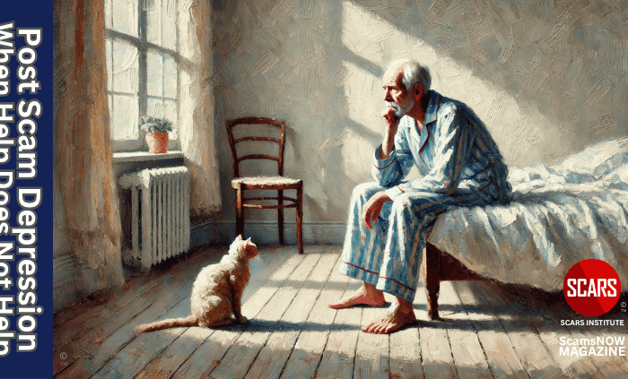 Post Scam Depression - When Help Does Not Help - 2025 - on SCARS Institute ScamsNOW.com - The Magazine of Scams, Scam Victims, and Scam Psychology