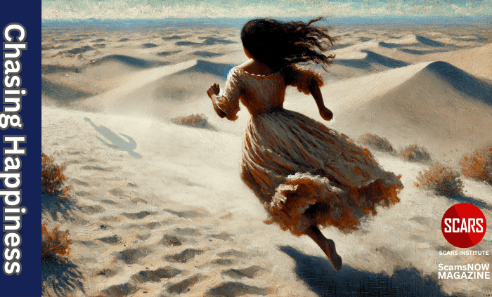 The Trap of Chasing Happiness: A Scam Victim’s Lesson in Contentment - 2025 - on SCARS Institute ScamsNOW.com - The Magazine of Scams, Scam Victims, and Scam Psychology