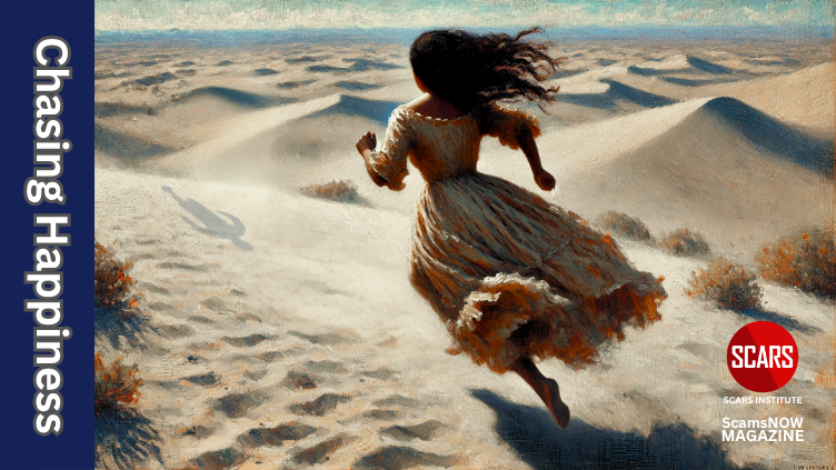 The Trap of Chasing Happiness: A Scam Victim’s Lesson in Contentment - 2025 - on SCARS Institute ScamsNOW.com - The Magazine of Scams, Scam Victims, and Scam Psychology