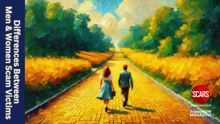 Differences Between Men & Women Scam Victims - Updated 2025 - on SCARS Institute ScamsNOW.com - The Magazine of Scams, Scam Victims, and Scam Psychology