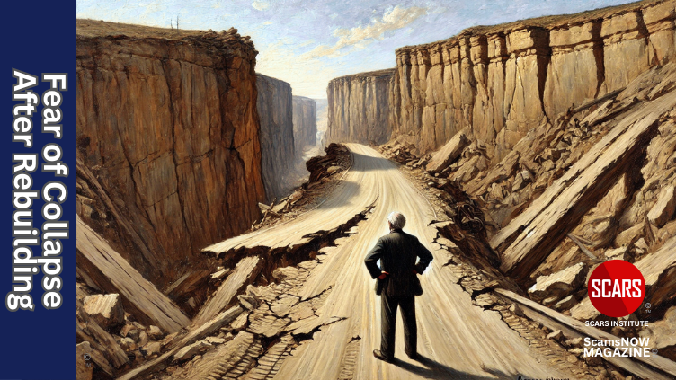 Fear of Collapse After Rebuilding for Scam Victims - 2025 - on SCARS Institute ScamsNOW.com - The Magazine of Scams, Scam Victims, and Scam Psychology