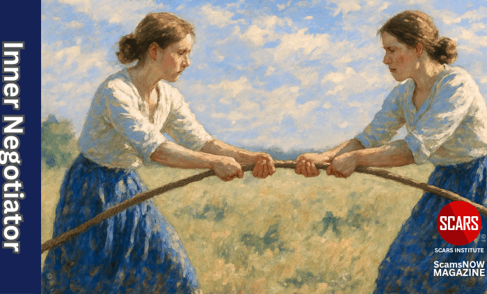 Inner Negotiator - How Procrastination and Mental Bargaining Sabotage Scam Victim Recovery - 2025 - on SCARS Institute ScamsNOW.com - The Magazine of Scams, Scam Victims, and Scam Psychology