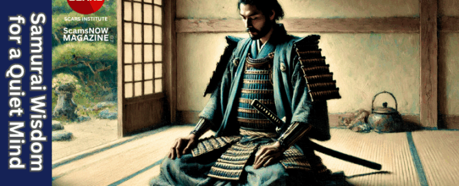 Samurai Wisdom and Rituals for Clearing the Mind After Scam Trauma - 2025 - on SCARS Institute ScamsNOW.com - The Magazine of Scams, Scam Victims, and Scam Psychology