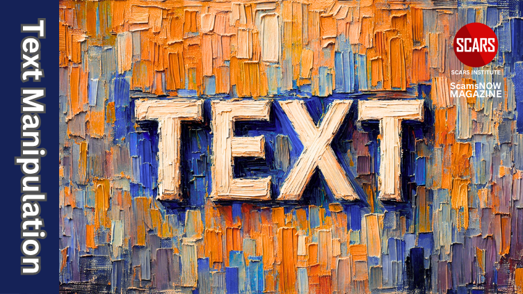 Words & Text Manipulation - The Secret Manipulation Technique Even Scammers Don't Know About But Use - 2025 - on SCARS Institute ScamsNOW.com - The Magazine of Scams, Scam Victims, and Scam Psychology
