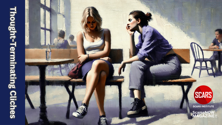 Thought-Terminating Cliches - How What You and Others Say Stops Critical Thinking and Recovery for Scam Victims - 2025 - on SCARS Institute ScamsNOW.com - The Magazine of Scams, Scam Victims, and Scam Psychology