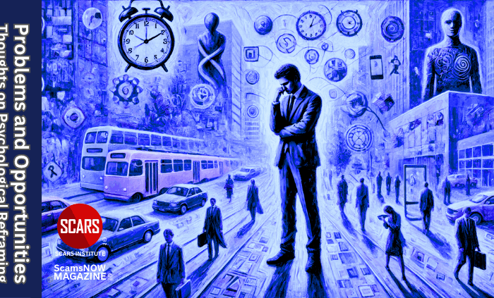 Problems and Opportunities - Thoughts on Psychological Reframing - 2025 - on SCARS Institute ScamsNOW.com - The Magazine of Scams, Scam Victims, and Scam Psychology