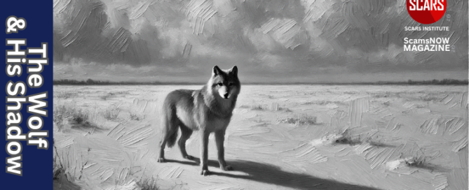 The Wolf and His Shadow - an Aesop's Fable - 2025 - on SCARS Institute ScamsNOW.com - The Magazine of Scams, Scam Victims, and Scam Psychology