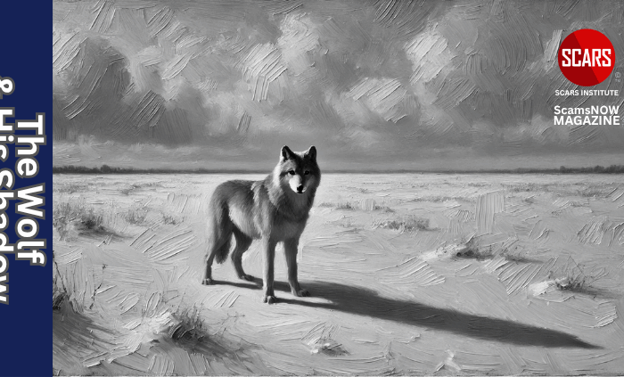 The Wolf and His Shadow - an Aesop's Fable - 2025 - on SCARS Institute ScamsNOW.com - The Magazine of Scams, Scam Victims, and Scam Psychology