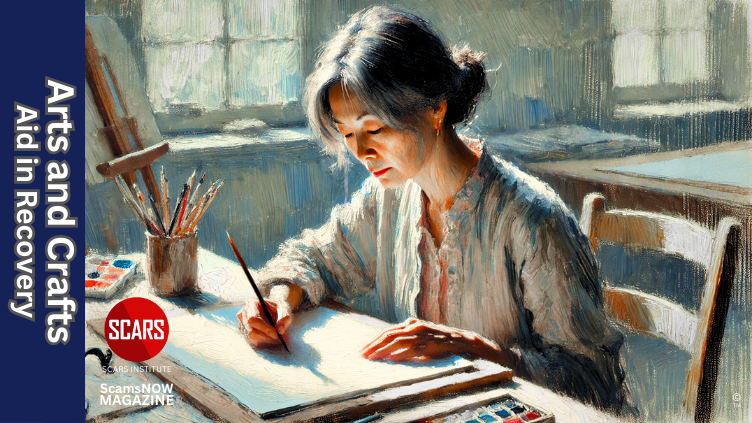Arts and Crafts Can Significantly Aid in Recovery for Scam Victims - 2025 - on SCARS Institute ScamsNOW.com - The Magazine of Scams, Scam Victims, and Scam Psychology
