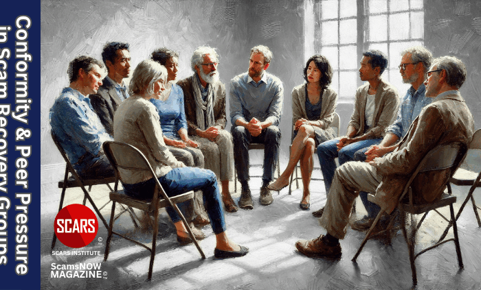 Conformity and Peer Pressure in Scam Recovery Groups - 2025 -- on SCARS Institute ScamsNOW.com - The Magazine of Scams, Scam Victims, and Scam Psychology