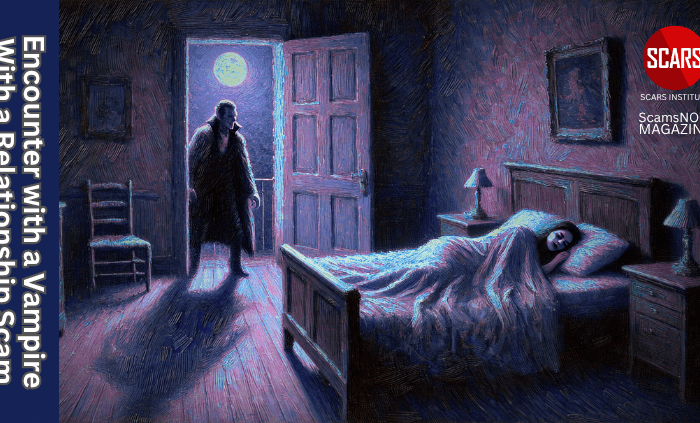 Encounter with a Vampire - With a Relationship Scam - the Temptation of the Malevolent - 2025 - on SCARS Institute ScamsNOW.com - The Magazine of Scams, Scam Victims, and Scam Psychology