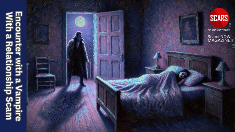 Encounter with a Vampire - With a Relationship Scam - the Temptation of the Malevolent - 2025 - on SCARS Institute ScamsNOW.com - The Magazine of Scams, Scam Victims, and Scam Psychology