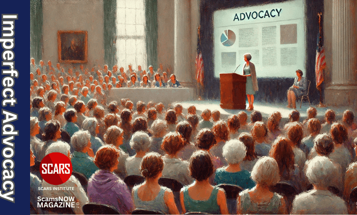 Imperfect Advocacy - Good Advocates are Not Perfect - 2025 - on SCARS Institute ScamsNOW.com - The Magazine of Scams, Scam Victims, and Scam Psychology