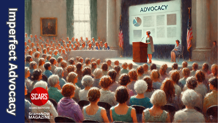 Imperfect Advocacy - Good Advocates are Not Perfect - 2025 - on SCARS Institute ScamsNOW.com - The Magazine of Scams, Scam Victims, and Scam Psychology